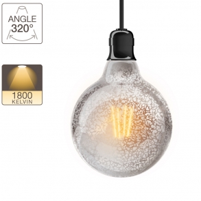 Ampoule LED G125, culot E27, 4W cons. (24W eq.), lumière blanc chaud