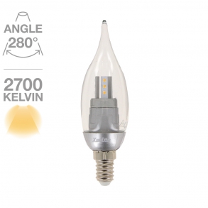 Flamme Coup de vent 250 lumens Transparent E14