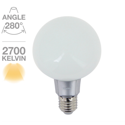 Globe G95 470 lumens E27 Opaque blanc chaud 
6.8 → 40